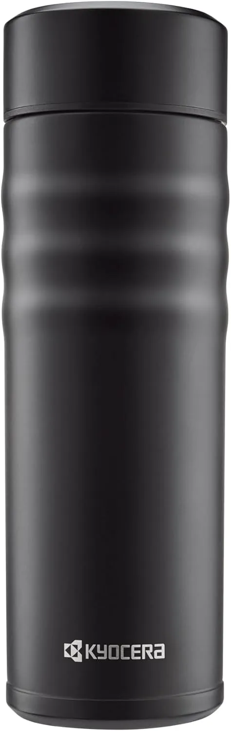 Kyocera Travel Mug with Twist Top, 17oz, Jet Black