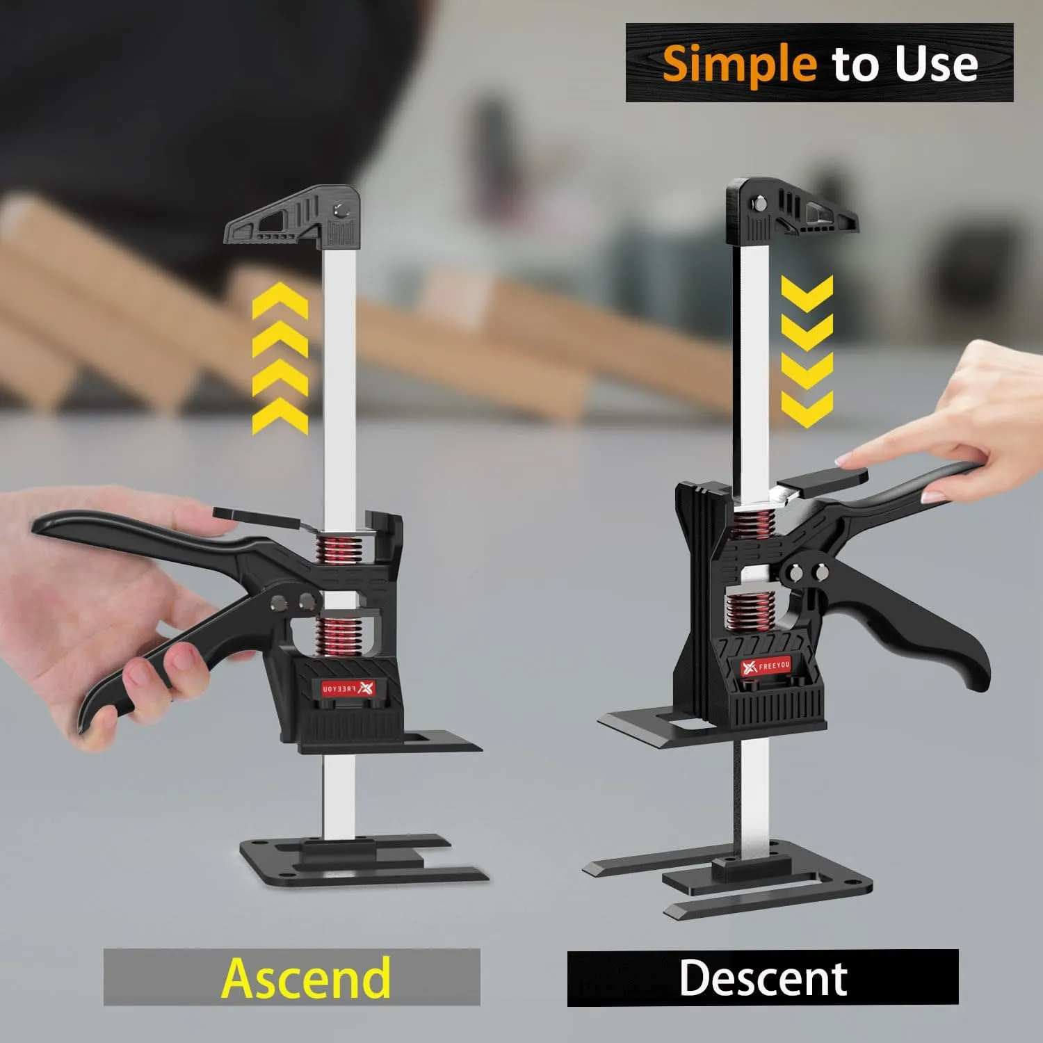 Labor Saving Arm Jack(2 Pcs),Multi-Function Height Adjustment Lifting Device with Portable Bag,Suitable for Door & Window Lifting,Drywall Lifts etc(13inch)