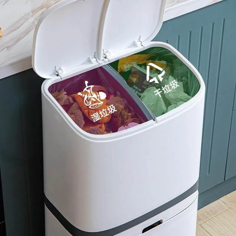 Large Double-Layer Wheeled Garbage Can - Trash Bin with Lid