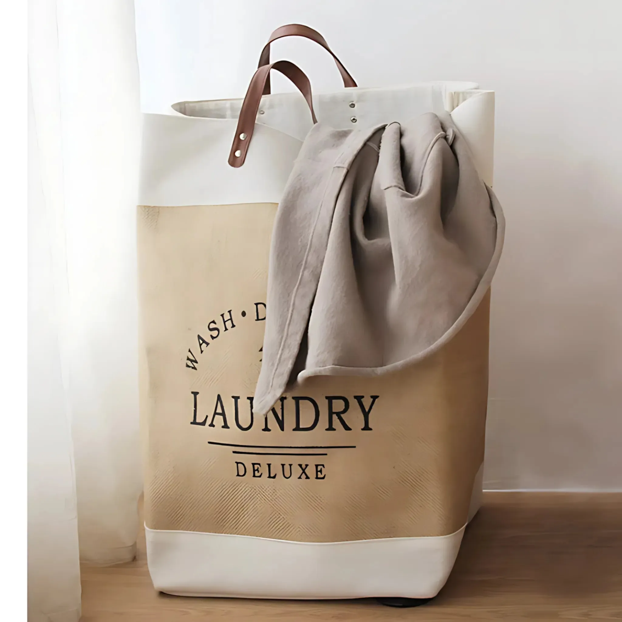 Large Laundry Basket - Foldable Fabric Clothes Storage Bin