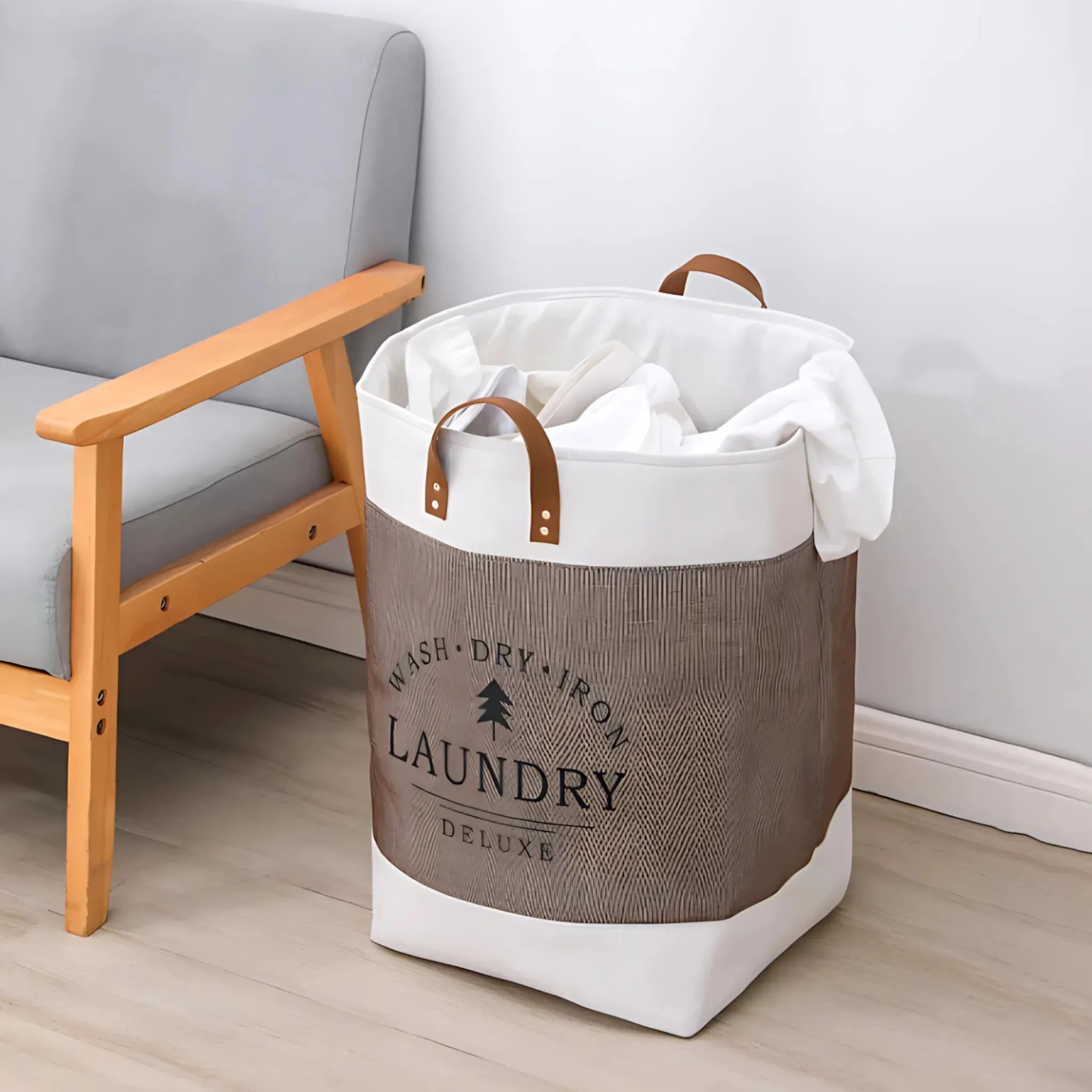 Large Laundry Basket - Foldable Fabric Clothes Storage Bin