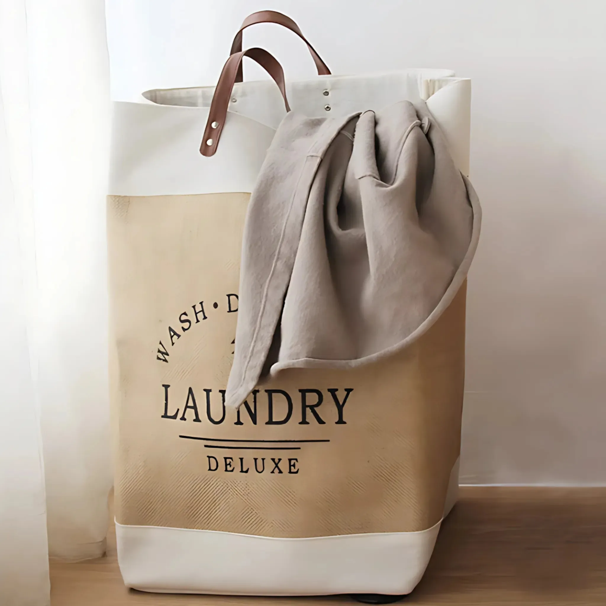 Large Laundry Basket - Foldable Fabric Clothes Storage Bin