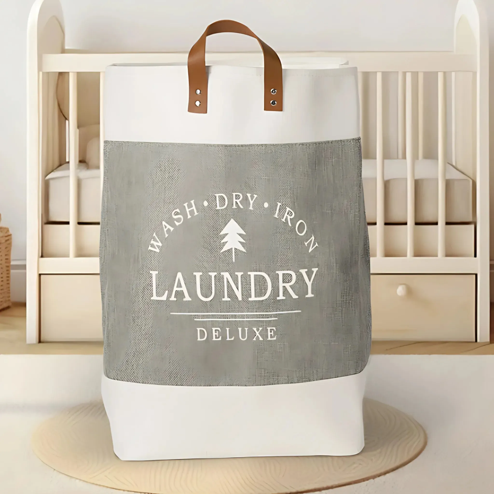 Large Laundry Basket - Foldable Fabric Clothes Storage Bin