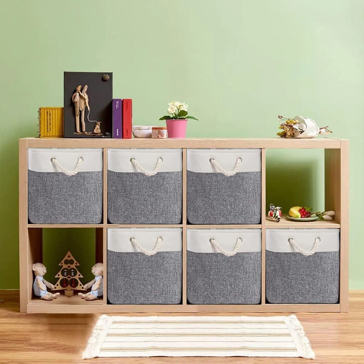 Large Linen Fabric Laundry Basket Home Storage Basket Dirty Clothes Bin Foldable