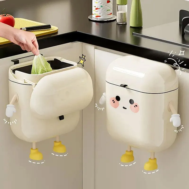 Large Waterproof Wall Mounted Rubbish Bin for Kitchen Bathroom Waste Storage