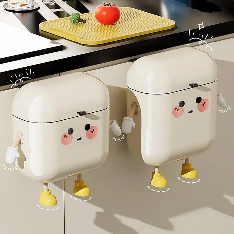 Large Waterproof Wall Mounted Rubbish Bin for Kitchen Bathroom Waste Storage