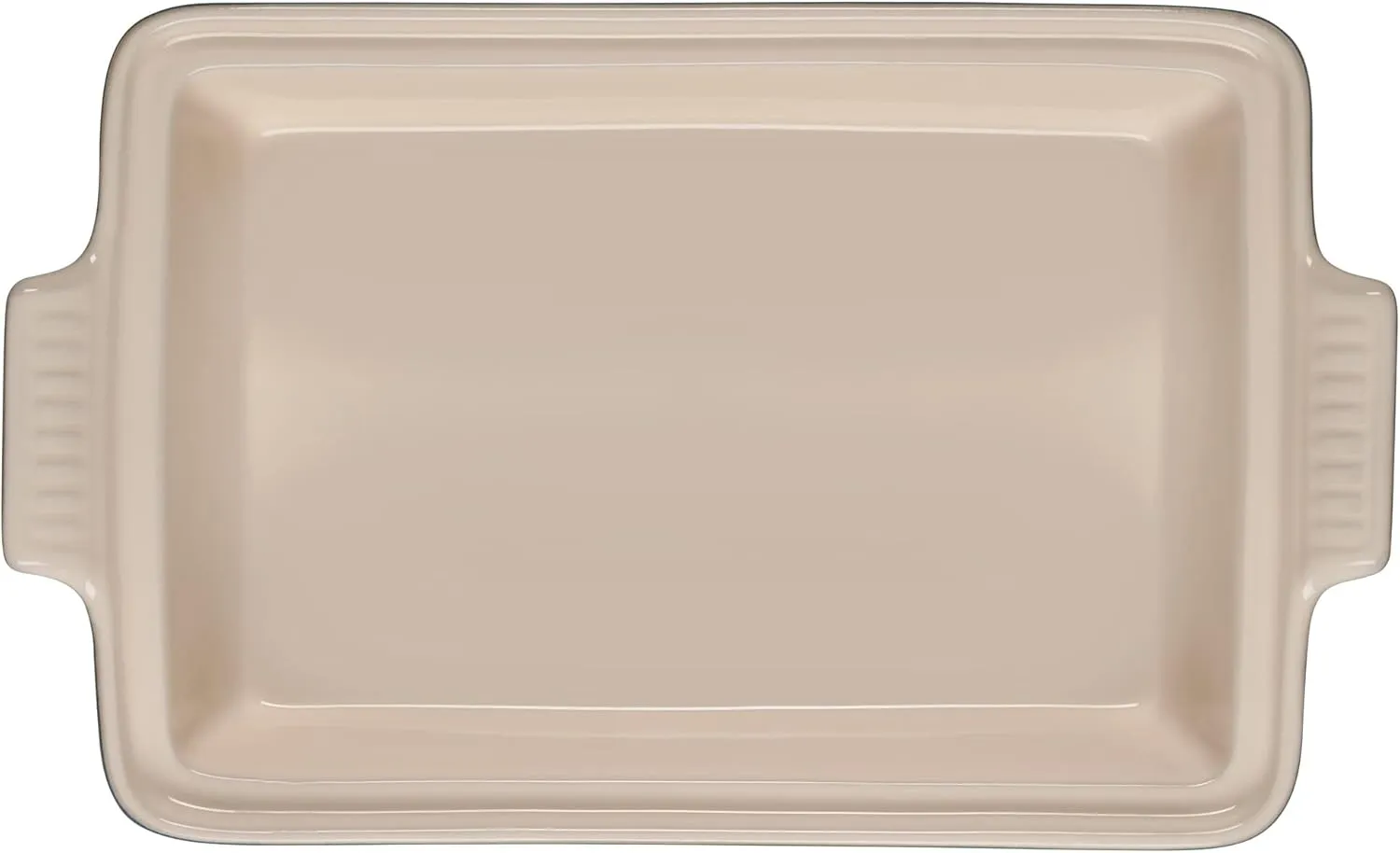 Le Creuset Olive Branch Collection Stoneware Heritage Covered Rectangular Casserole, 4 qt., Marseille with Embossed Lid