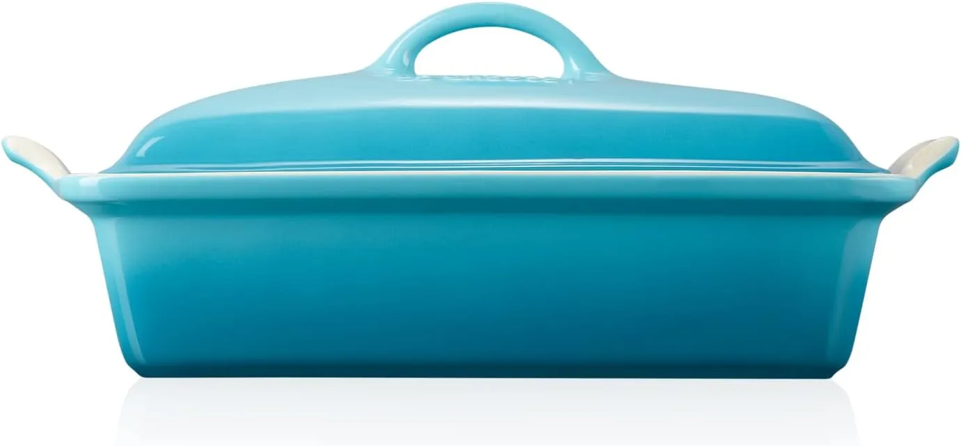 Le Creuset Stoneware Heritage Covered Rectangular Casserole, 4 qt. (12" x 9"), Caribbean