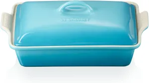 Le Creuset Stoneware Heritage Covered Rectangular Casserole, 4 qt. (12" x 9"), Caribbean
