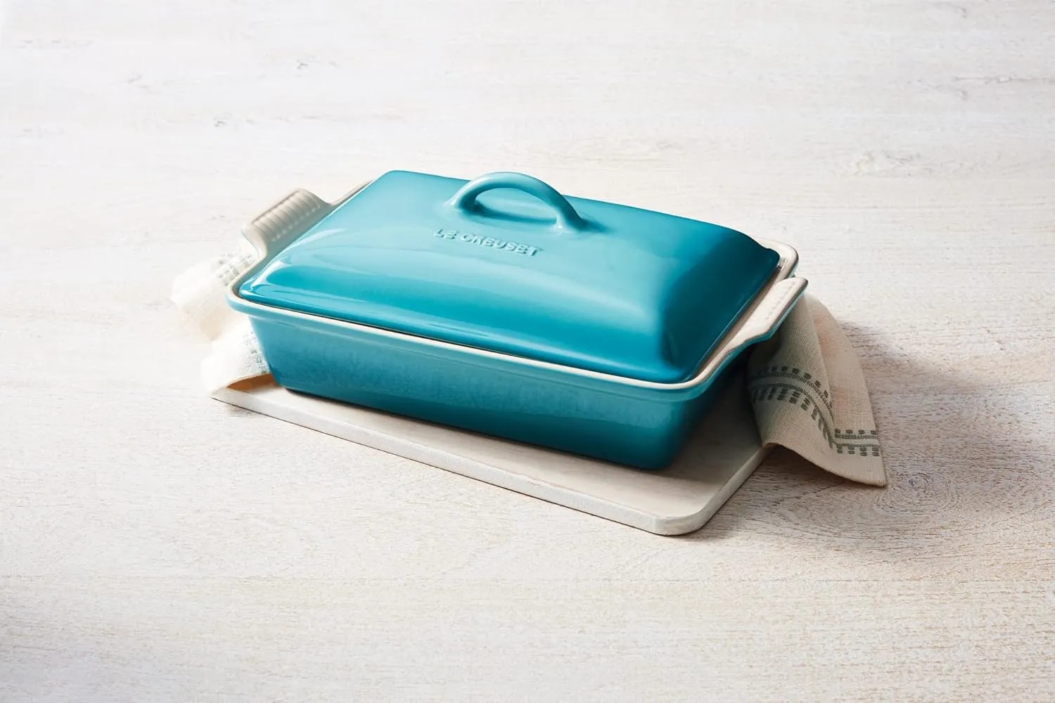Le Creuset Stoneware Heritage Covered Rectangular Casserole, 4 qt. (12" x 9"), Caribbean