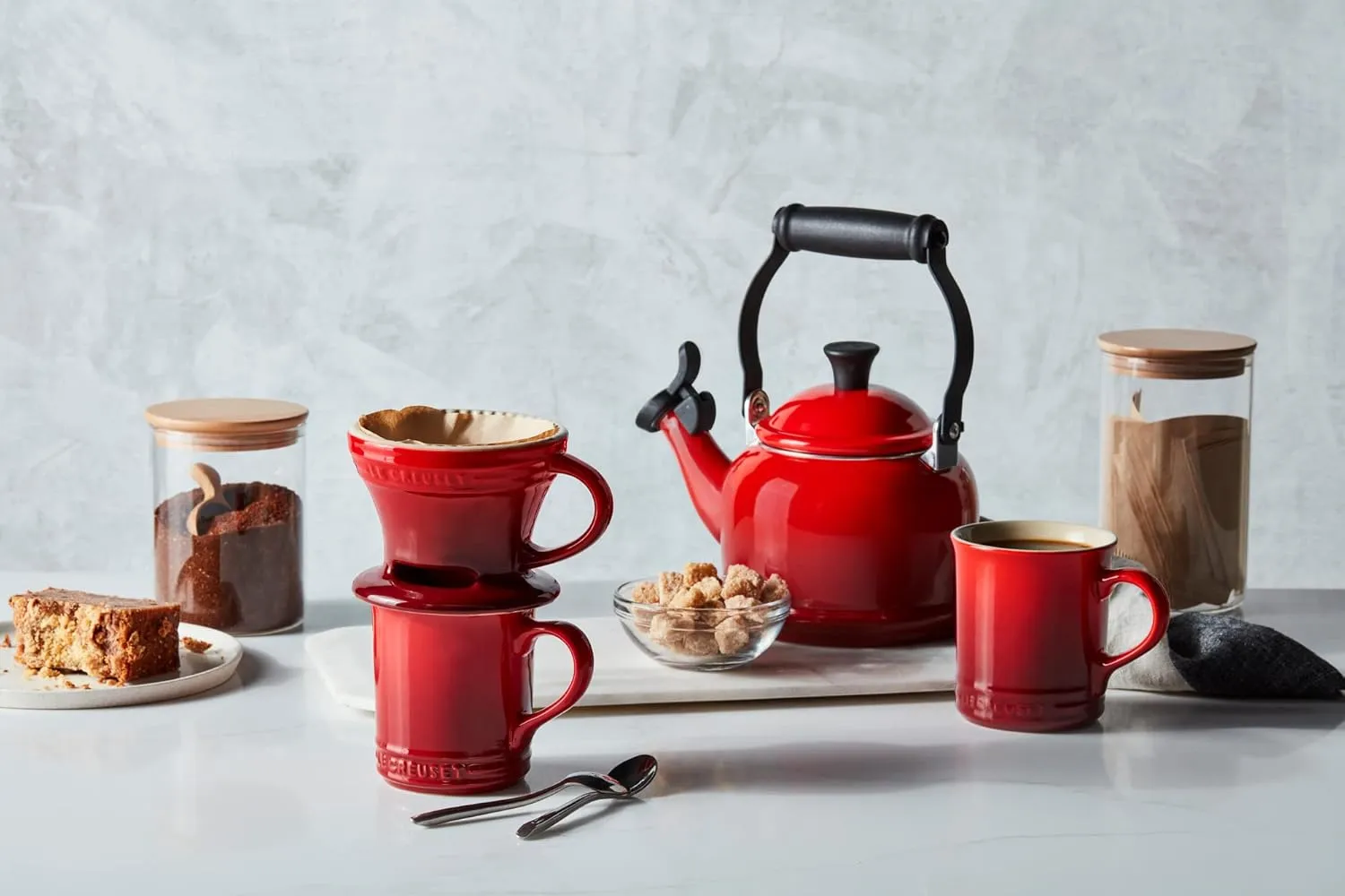 Le Creuset Stoneware Vancouver Mug, 14 oz., Cerise