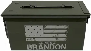 Let's Go Brandon – M2A1 Ammo Can (AKA 50 Cal)– Used Military Surplus Ammo Can Made in The USA