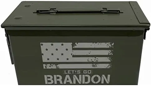 Let's Go Brandon – M2A1 Ammo Can (AKA 50 Cal)– Used Military Surplus Ammo Can Made in The USA