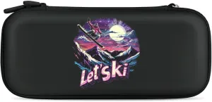 Let's Ski Vintage 80s 90s Skiing Hard Shell Travel Case with Rope 15 Game Card Pockets Compatible with Switch Protective