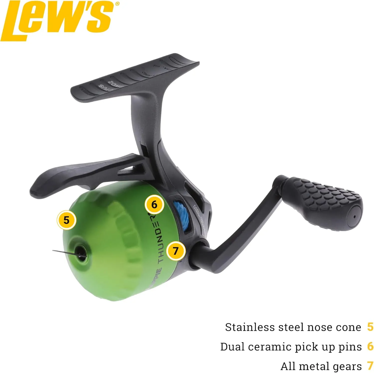 Lew's Crappie Thunder Jig/Troll Underspin Reel and Fishing Rod Combo, 9-Foot 2-Piece Graphite Blank, Right or Left-Hand Retrieve, Crappie Thunder Green
