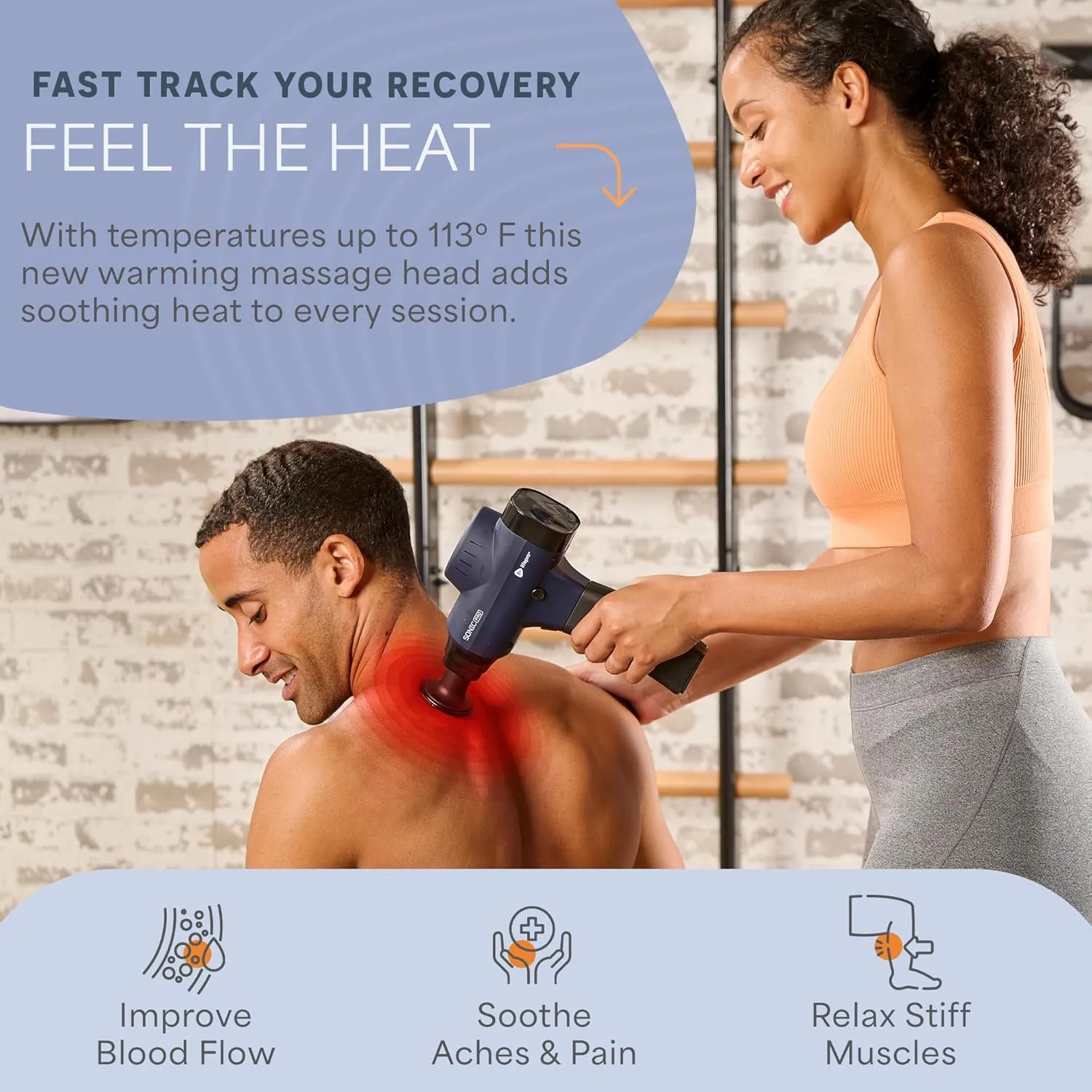 LifePro Sonic Pro Percussion Massage Gun - Deep Tissue Muscle Massager for Athletes with 8 Attachments for Neck and Back - Handheld Electric Back Massager