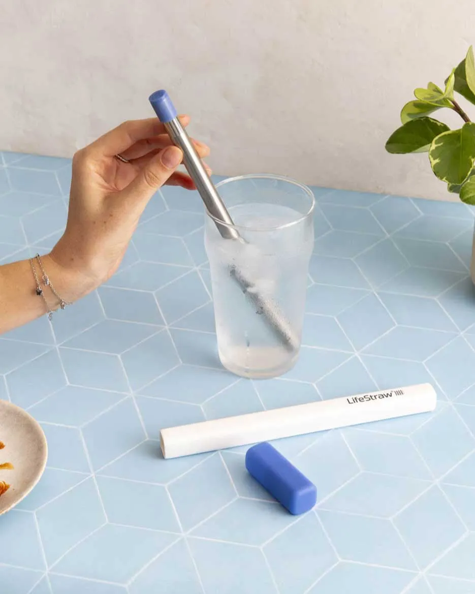 LifeStraw SIP Reusable Steel Filter Straw with carry case LAGUNA TEAL