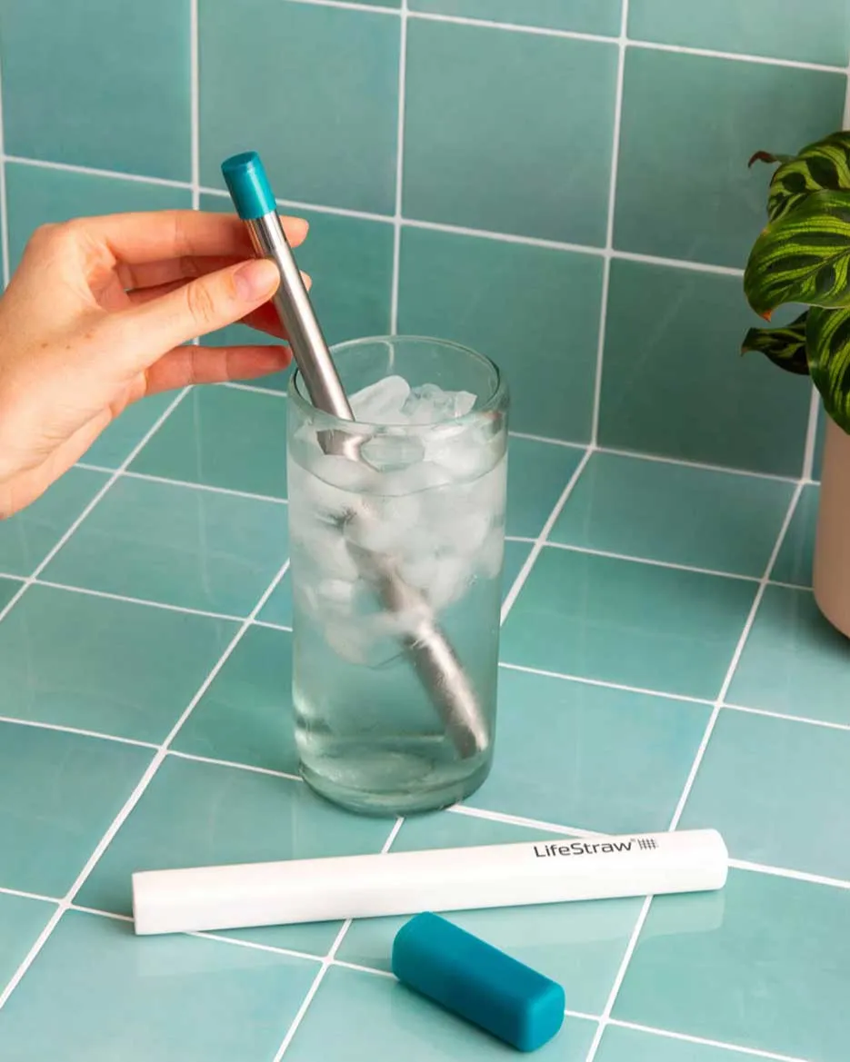 LifeStraw SIP Reusable Steel Filter Straw with carry case LAGUNA TEAL