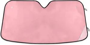 Light Pink Car Windshield Sunshade Sun Visor, Foldable Auto Cool Heat Shielding Cover M (20821)