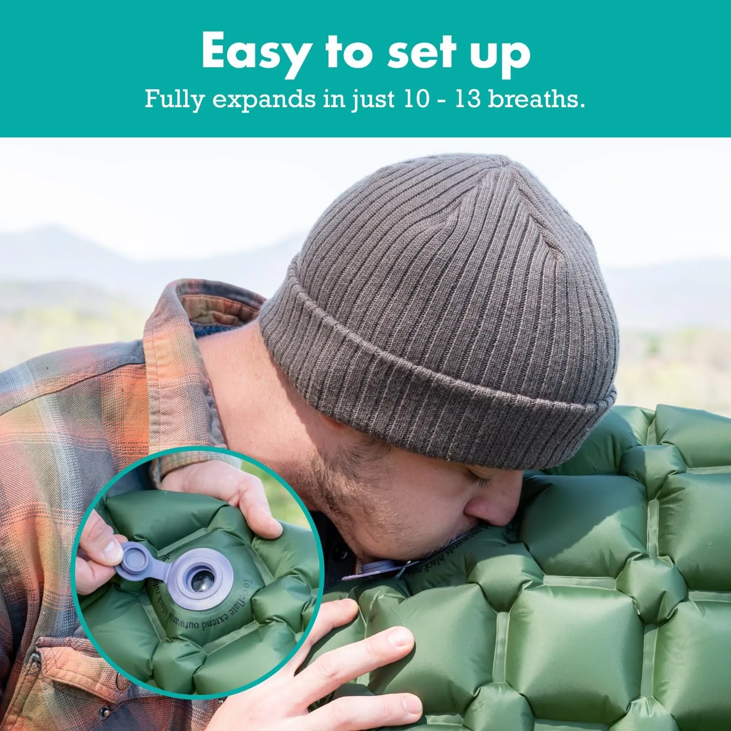 Light Weight Sleeping Mat for Camping - Ultralight Backpacking Sleeping Pad - Inflatable, Compact Sleep Pad for Hiking and Travel - Portable Backpacker Sleep Mat - 2-Pack - 73.5" x 21.5"