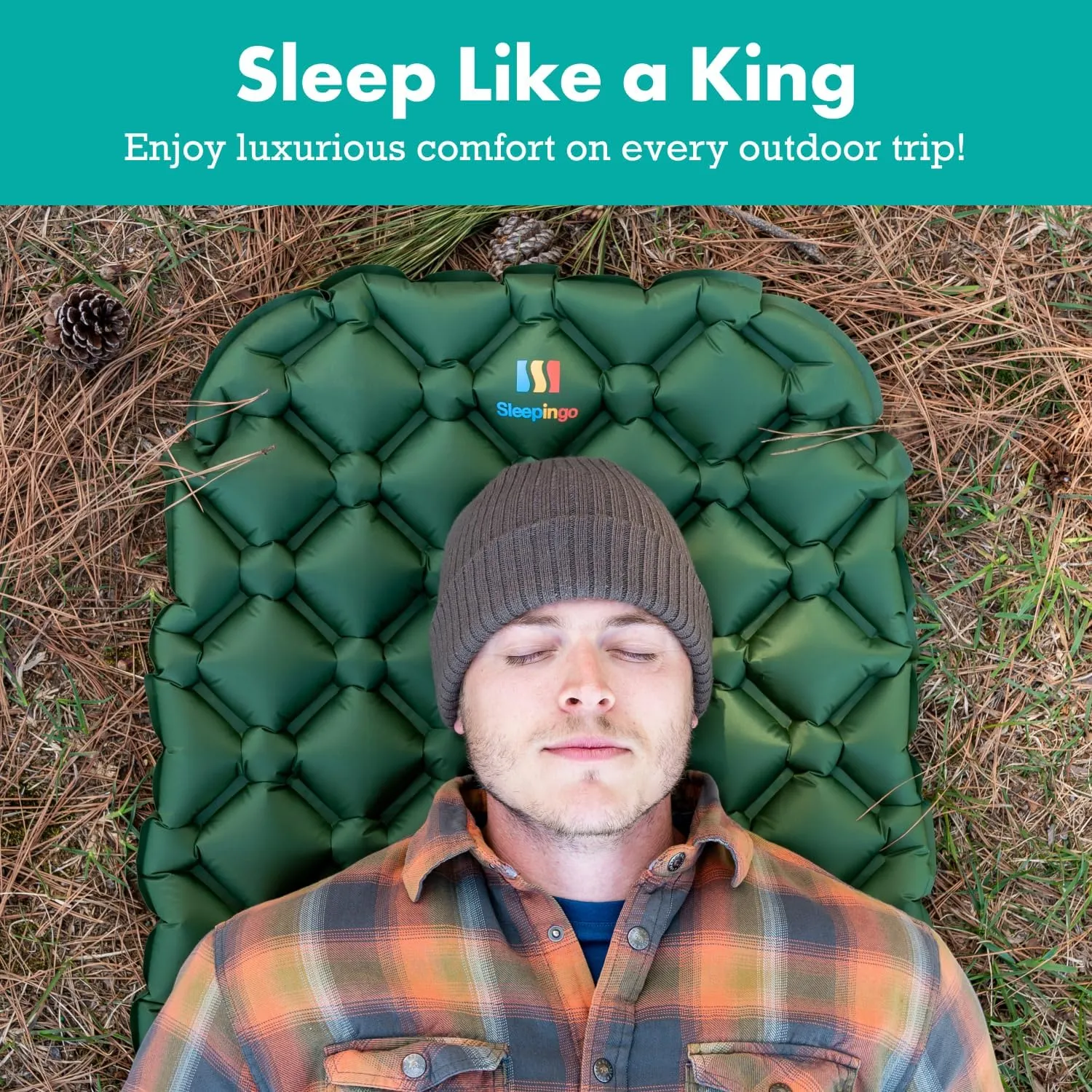 Light Weight Sleeping Mat for Camping - Ultralight Backpacking Sleeping Pad - Inflatable, Compact Sleep Pad for Hiking and Travel - Portable Backpacker Sleep Mat - 2-Pack - 73.5" x 21.5"