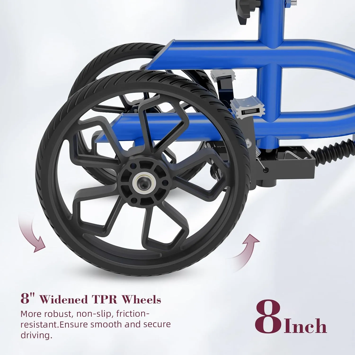 Lightweight Knee Scooter,Foldable & Adjustable Knee Scooter for Adults for Foot Surgery,Steerable Knee Walker with Detachable Basket,Includes DIY Stickers, Crutch Alternative-Dark Blue