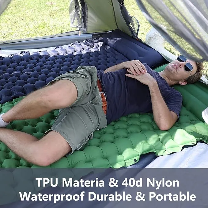 LISANNE Camping Sleeping Mat Inflatable Camping Mattress with Built in Foot Pump,Ultralight Compact Sleeping Pad for Camping,Backpacking,Hiking,Traveling,Tent,Rv,Waterproof and Portable