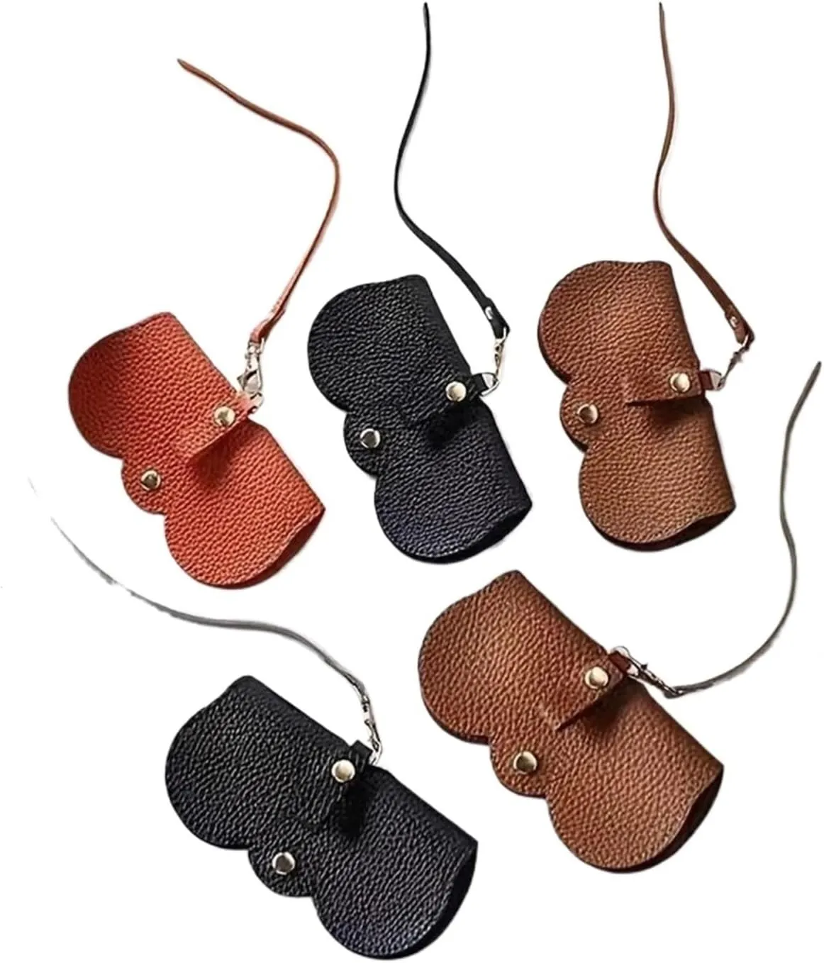 Litchi Pattern Eyeglass Case Cute Hanging PU Leather Sunglasses Glasses Storage Bag Portable Travel Eyeglasses Frame