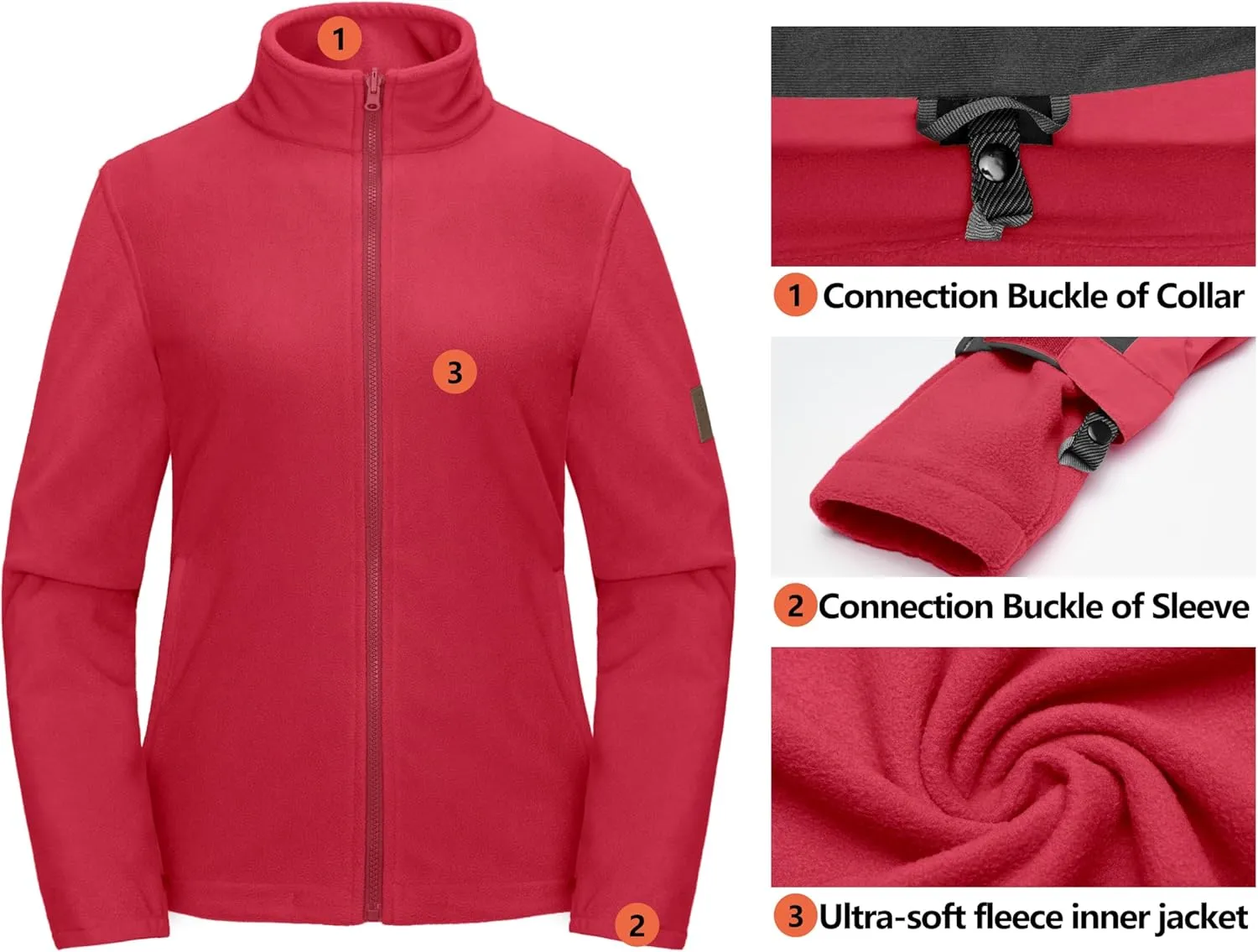 Little Donkey Andy Women's 3 in 1 Winter Ski Jacket Warm Fleece Liner Jacket Waterproof Windproof Snow Coat & Detachable Hood