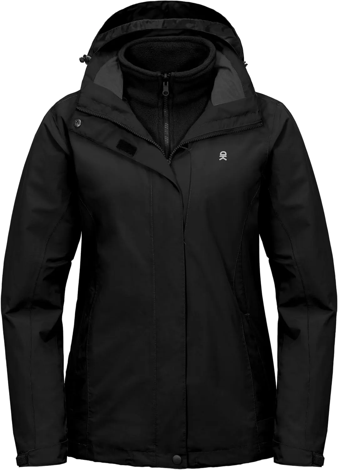 Little Donkey Andy Women's 3 in 1 Winter Ski Jacket Warm Fleece Liner Jacket Waterproof Windproof Snow Coat & Detachable Hood