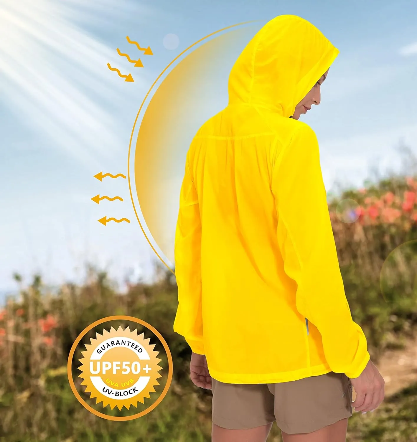 Little Donkey Andy Women's Full Zip Sun Protection Hoodie Jacket Long Sleeve Shirt Running Hiking Golf Water Repellent UPF50