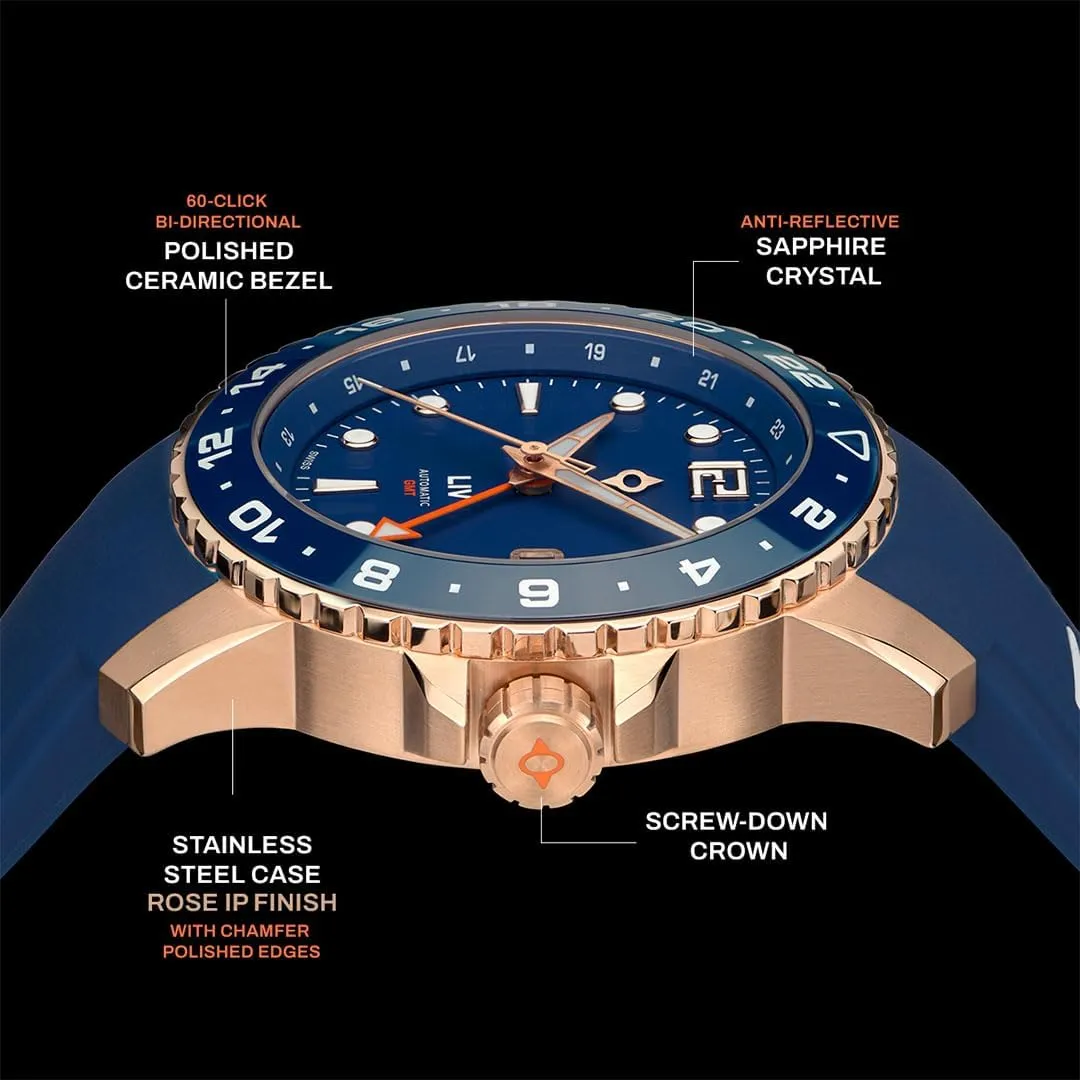 LIV Trekker GMT Swiss Automatic with Ceramic Bezel