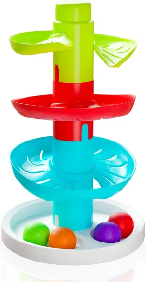 Lollipop Rainbow Ball Drop Tower: Baby Toys for Toddlers Includes 4 Balls - Stimulate Curiosity and Motor Skills with This Engaging Ball Drop Toys for Toddlers