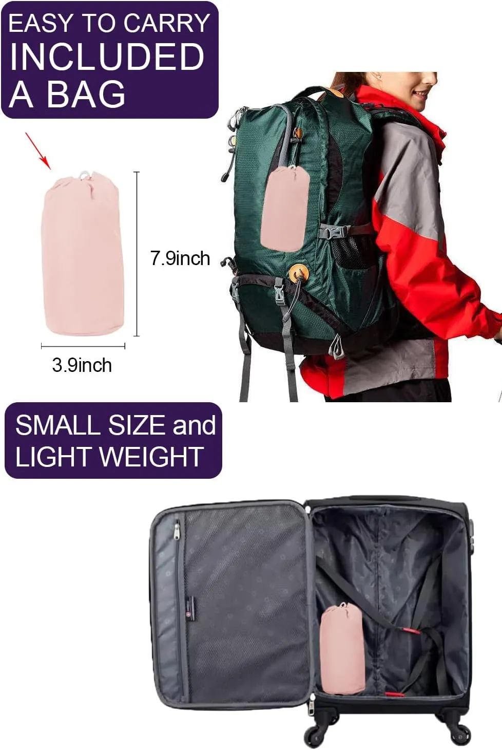 Lomon Women Waterproof Lightweight Rain Jacket Active Outdoor Hooded Raincoat