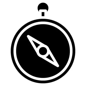 Lost Compass Glyph Icon