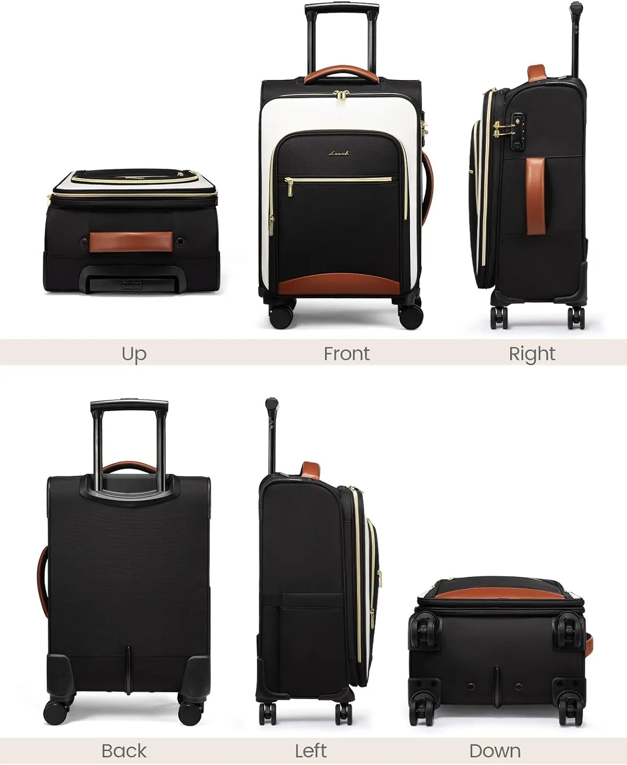 LOVEVOOK Carry On Luggage 22x14x9 Airline Approved, 20 Inch Softside Suitcases with Wheels, Lightweight Spinner Carry on Suitcase with TSA Lock, Water-Resistant Large Capacity Luggage for Travel