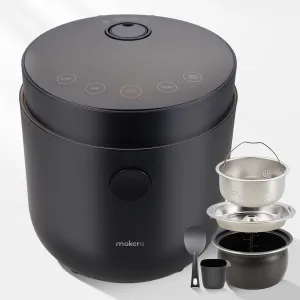 Low Carb Sugar Rice Cooker 2 Cups Uncooked and 4 Cups of Regular Cooking Small Carb Reducing Maker Rice and Grain Multi-Cooker with Stainless Steel and Nonstick Inner Pot
