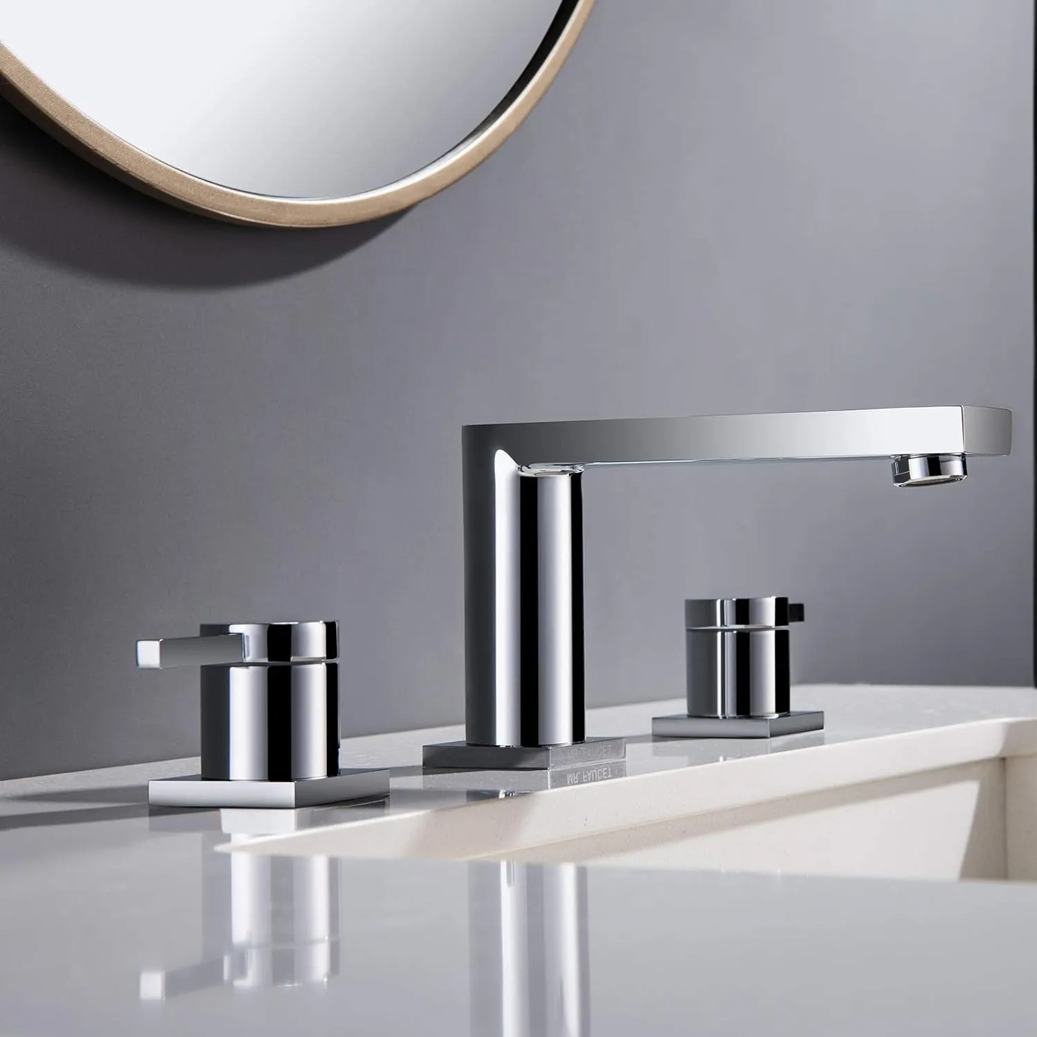 Luxury Brass Widespread Bathroom Sink Faucets with Copper Valve for 3 Hole 2-Handle 8 Inch Deck Bathroom Vanity Faucet, &Stainless Steel Pop-up Drain Assembly, Chrome