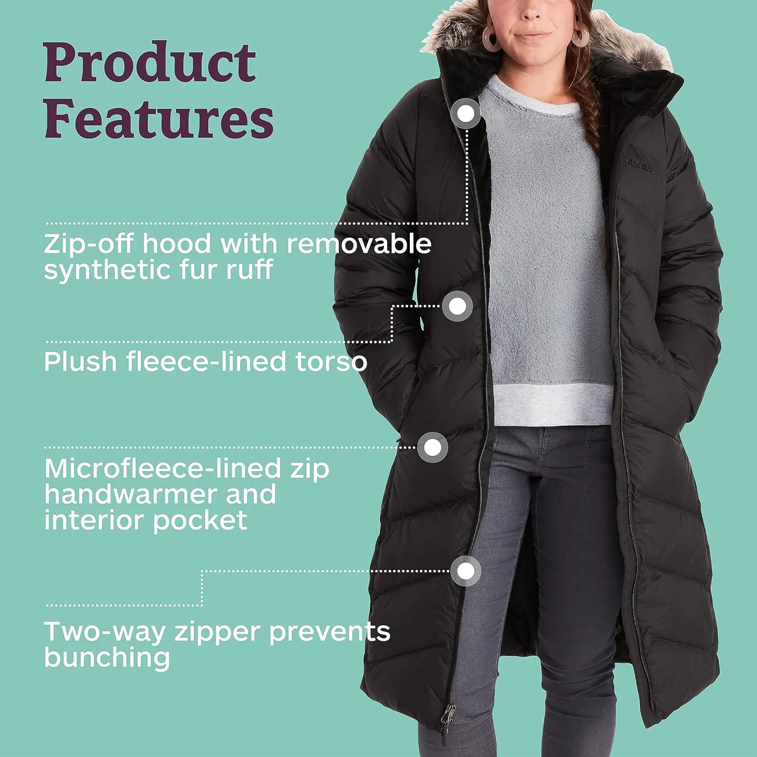 Marmot Women's Montreaux Full-Length Down Puffer Coat