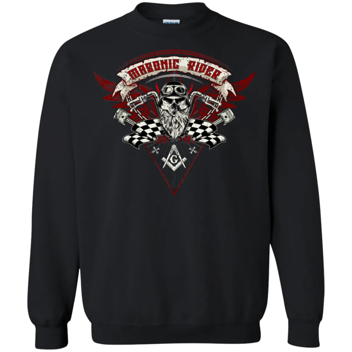 Masonic Rider Skull Freemason Square & Compass Symbol