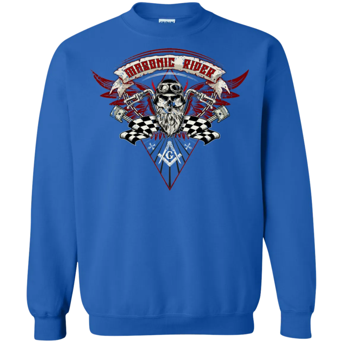 Masonic Rider Skull Freemason Square & Compass Symbol