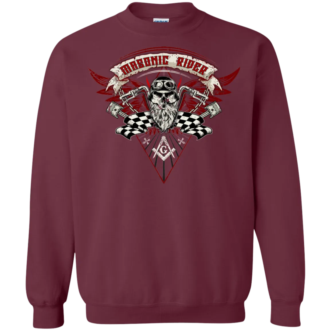 Masonic Rider Skull Freemason Square & Compass Symbol