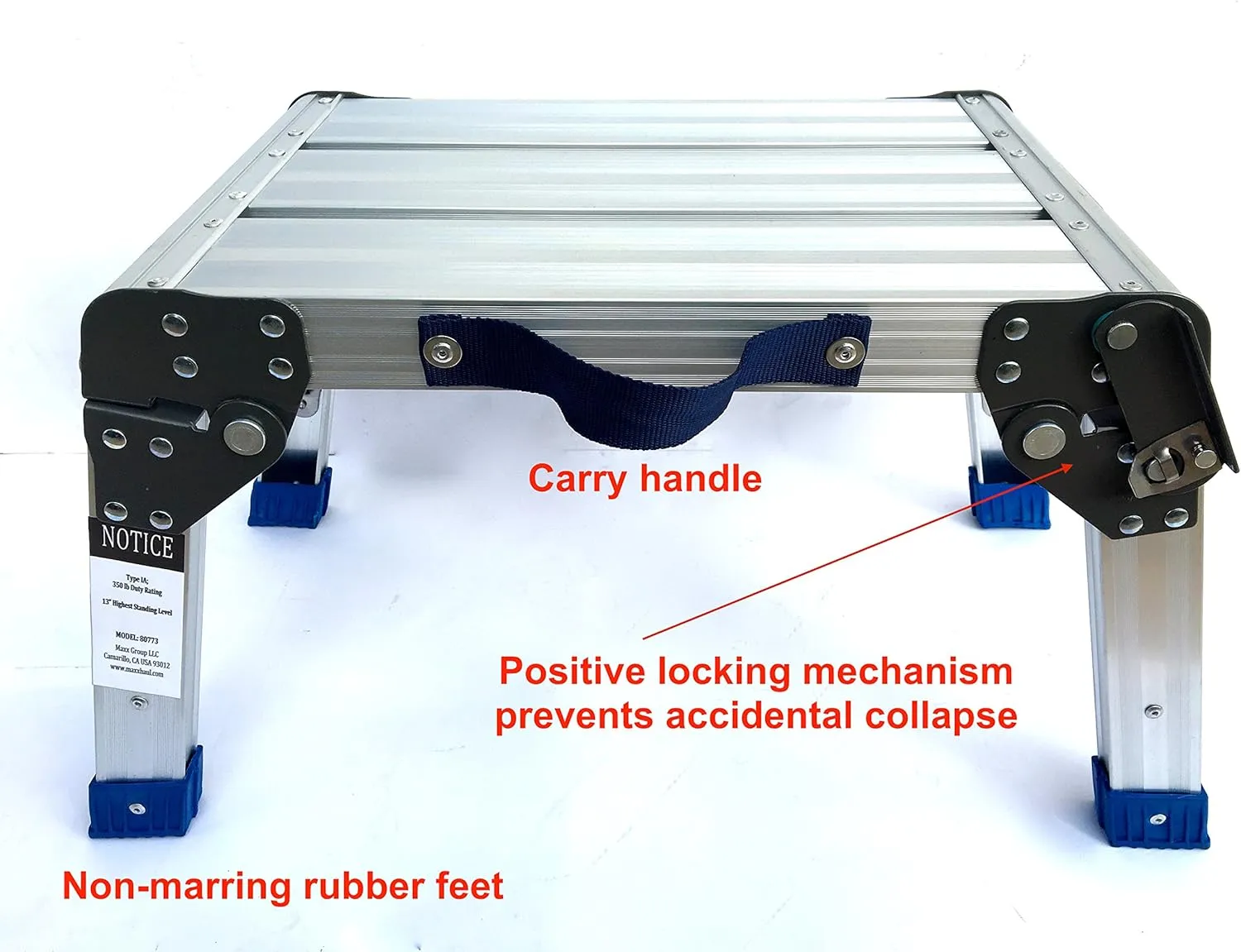 MaxWorks 80773 Foldable Aluminum Platform & Step Stool (350 lbs. Maximum Capacity)