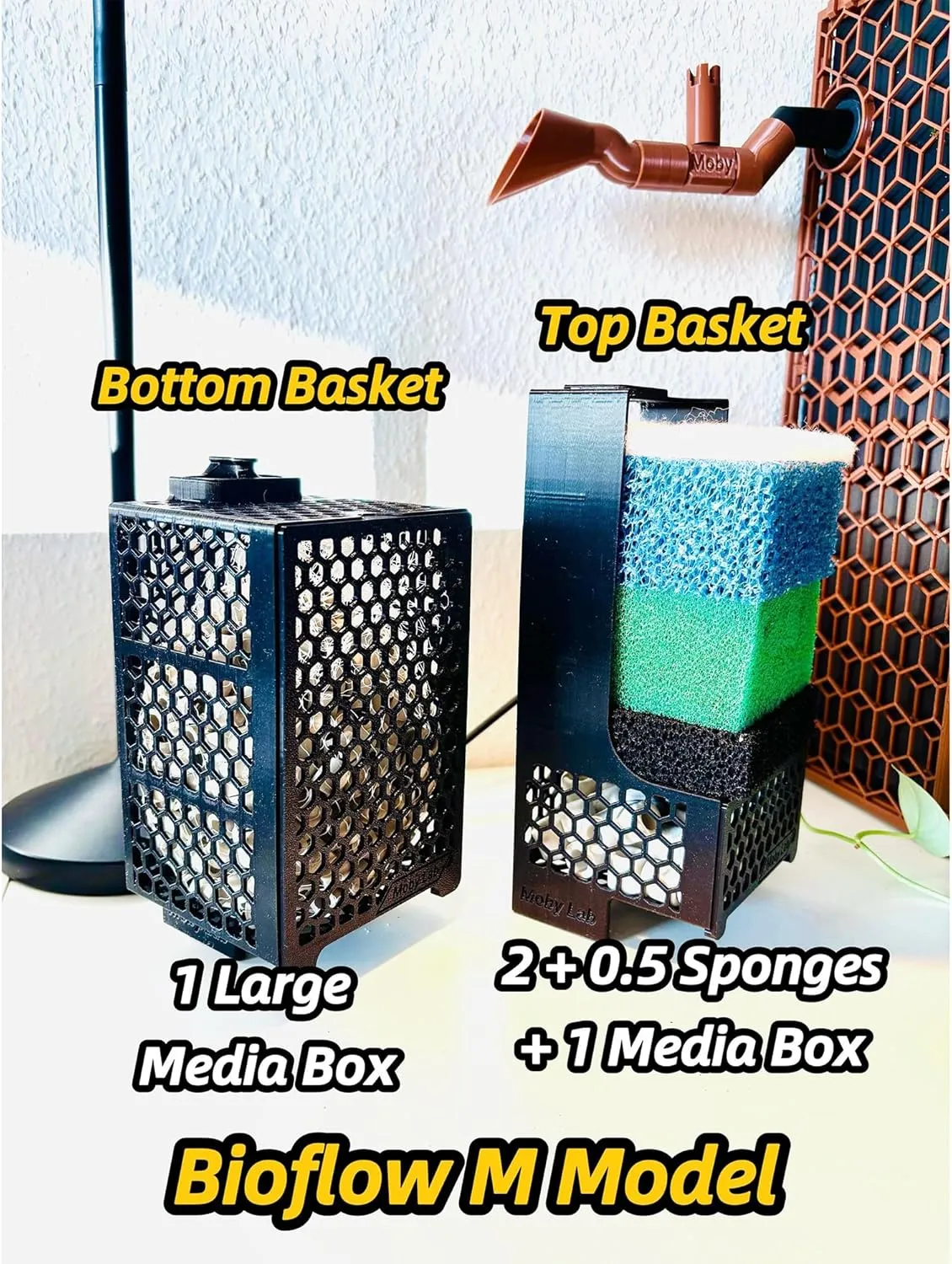Media Basket for Juwel Bioflow, Aquarium Kit, Top Bottom Filter Sponge Filter Box Set with Openable Compartment, Replacement Accessory (M Bottom)