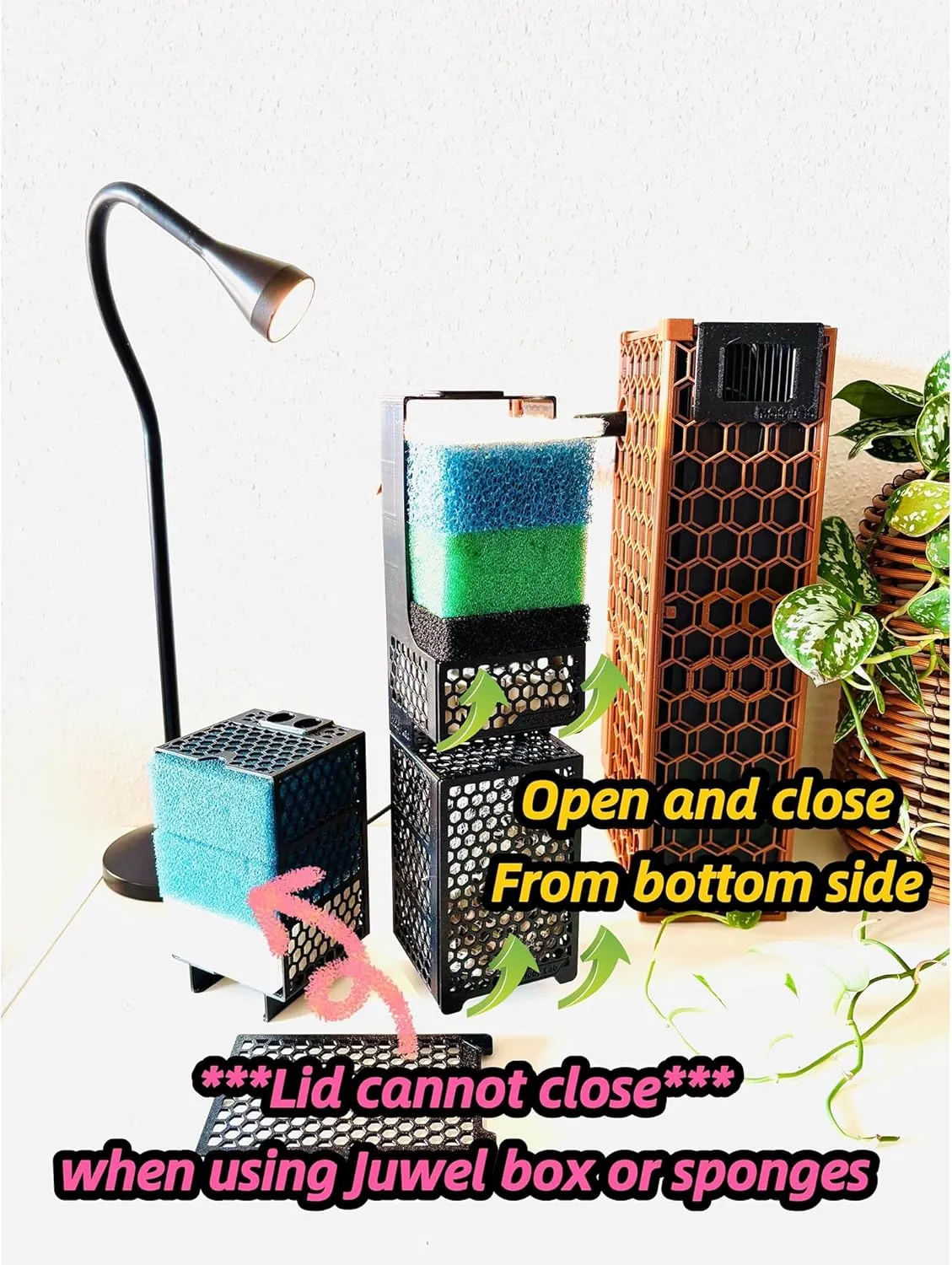 Media Basket for Juwel Bioflow, Aquarium Kit, Top Bottom Filter Sponge Filter Box Set with Openable Compartment, Replacement Accessory (M Bottom)
