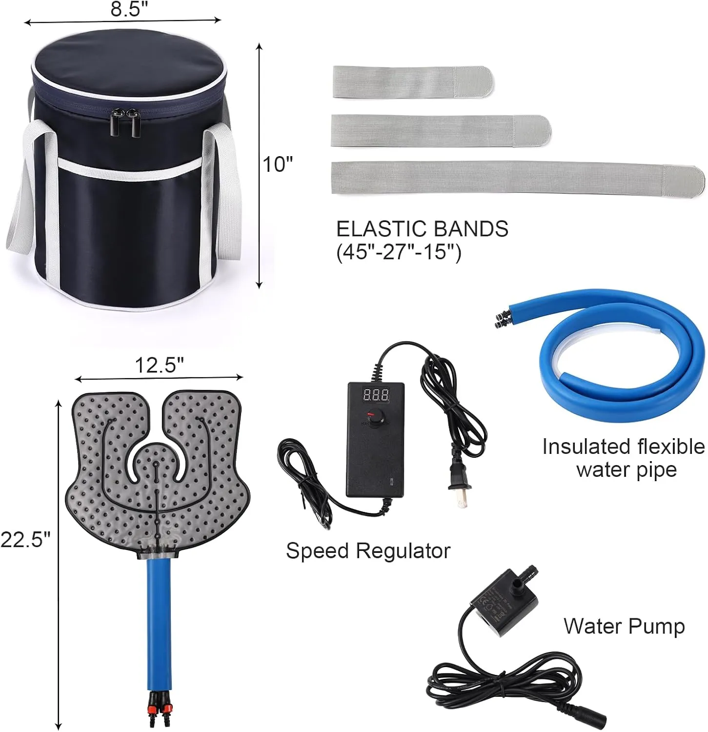 Medical Cold Therapy System Ice Machine for Knee Pain Relief Cryotherapy Freeze Kit with Universal Pad for Shoulder Ankle Back Hip Leg Arthritis Swelling Injury Recovery (Dark Blue)
