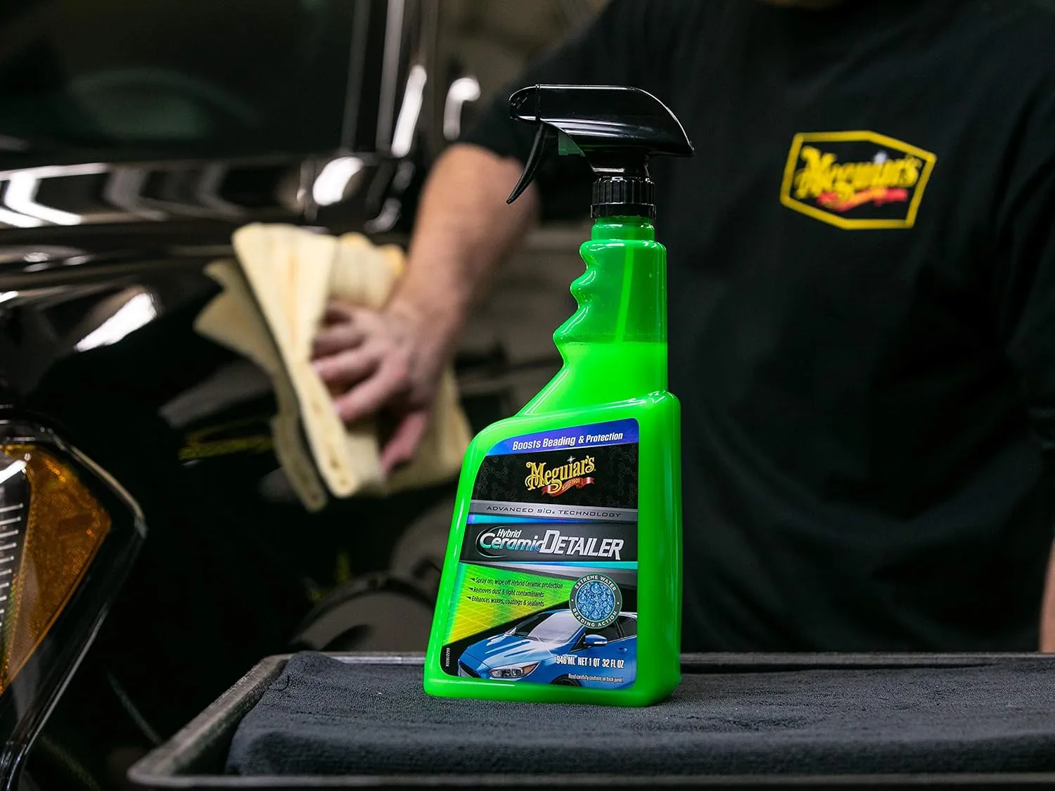 Meguiar's Hybrid Ceramic Detailer, Spray Car Detailer with Advanced SiO2 Hybrid Technology - 32 Oz Spray Bottle