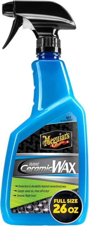 Meguiar's Hybrid Ceramic Wax, Easy-to-Use Spray Wax for Car Detailing with the Superior Protective Power of Advanced SiO2 Hybrid Barrier Technology, 26 Oz Spray Bottle