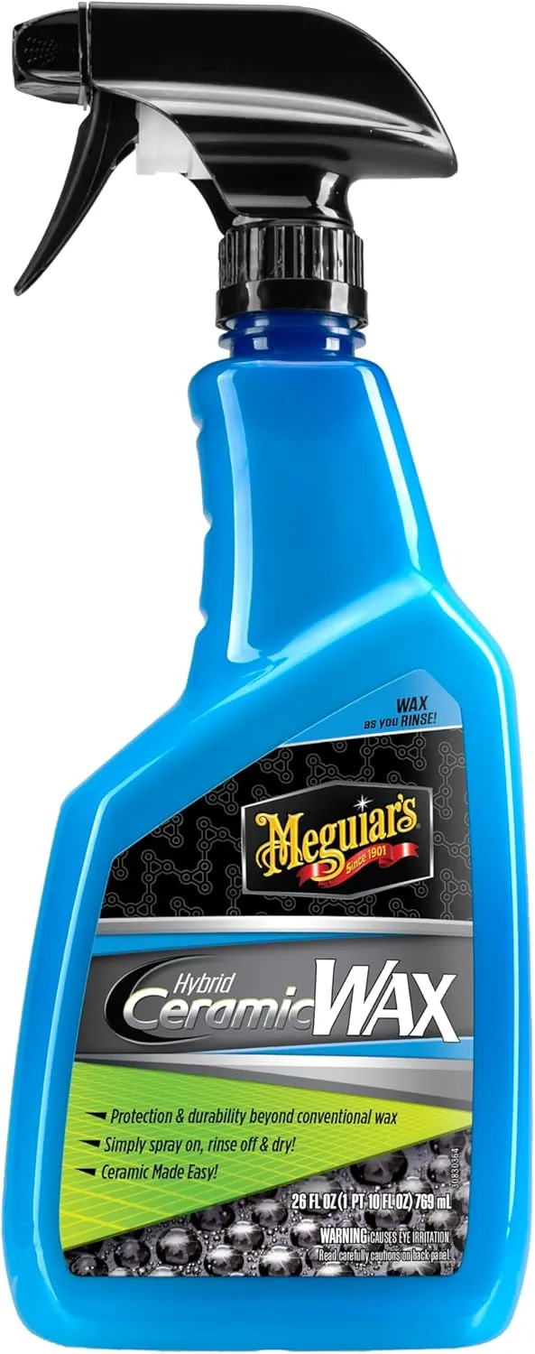 Meguiar's Hybrid Ceramic Wax, Easy-to-Use Spray Wax for Car Detailing with the Superior Protective Power of Advanced SiO2 Hybrid Barrier Technology, 26 Oz Spray Bottle