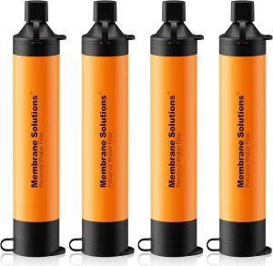 Membrane Solutions Straw Water Filter S1, NSF/ANSI 42&372&401 certificated, Survival Filtration Portable Gear, Emergency Preparedness, Supply for Drinking Hiking Camping Team Family Outing